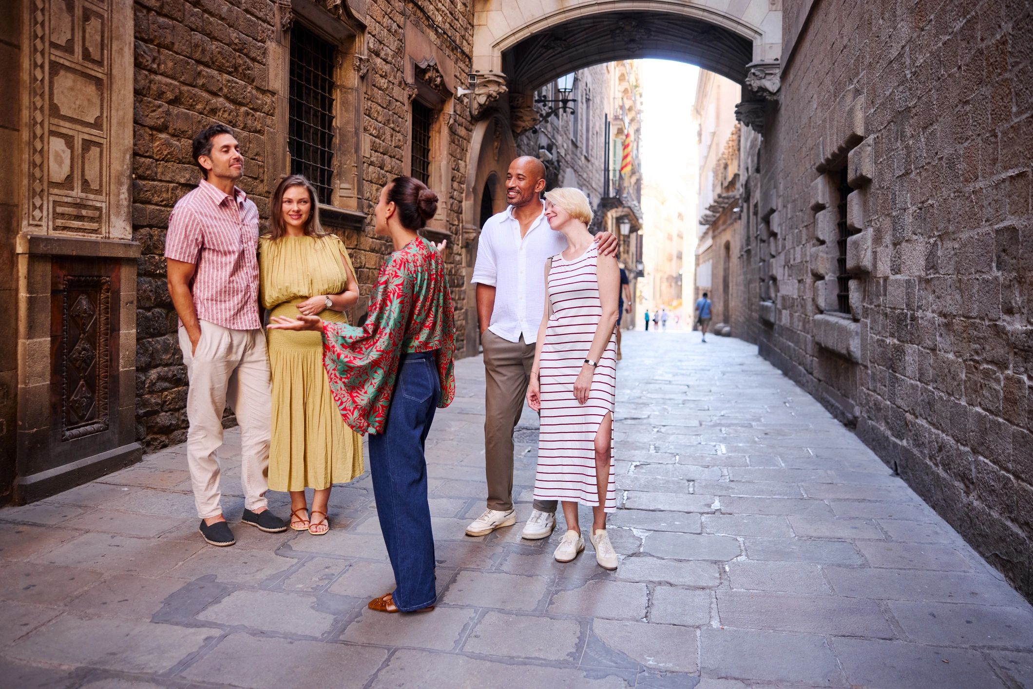 Travelers exploring Barcelona on a guided city tour